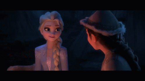 A Cartoon Of Elsa And Anna From Frozen GIF