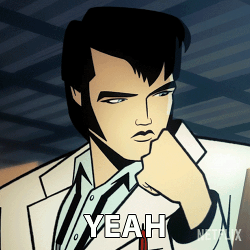 Elvis Presley Saying Yeah Netflix Logo Background GIF