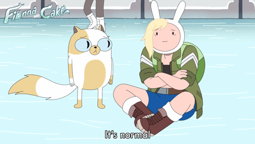 Finn And Cat Cartoon Saying It's Normal GIF