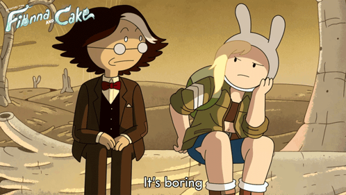 Finn And Cake Saying It's Boring GIF