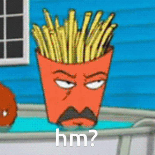 French Fries Cartoon With Mustache And Hm GIF
