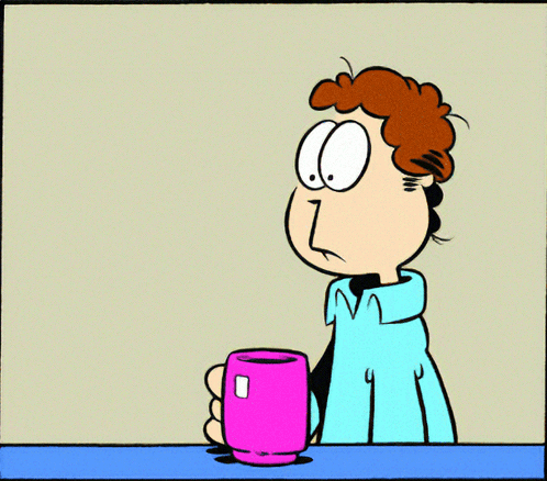 A Cartoon Of Garfield Saying " I 'M Up To Wednesday " Next To A Woman GIF