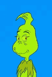 A Cartoon Of Grinch With A Blue Background GIF