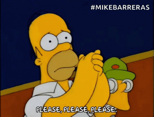 A Cartoon Of Homer Simpson Asking For A Please GIF