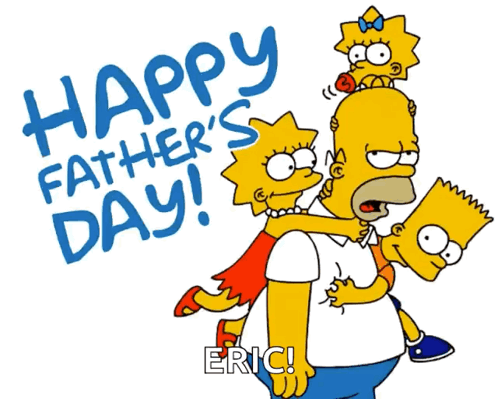 A Cartoon Of Homer Simpson Carrying Bart And Lisa On His Shoulders GIF