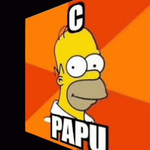 a cartoon of homer simpson with a c on his head