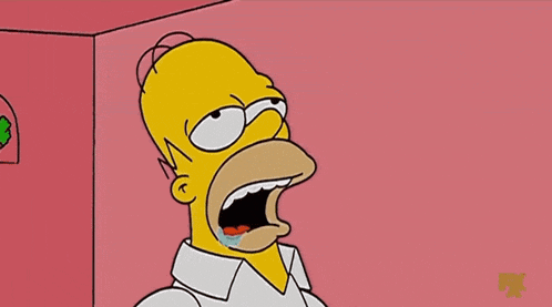 A Cartoon Of Homer Simpson With His Mouth Open And Tears Running Down His Face GIF