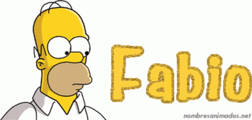 a cartoon of homer simpson with the name fabio