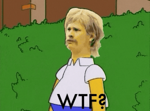 A Cartoon Of Homer Simpson With The Words Wtf Written On His Shirt GIF