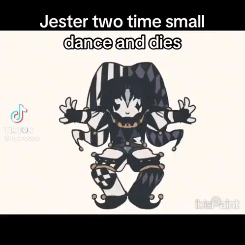 A Cartoon Of Jester Two Times Small Dance And Dies GIF