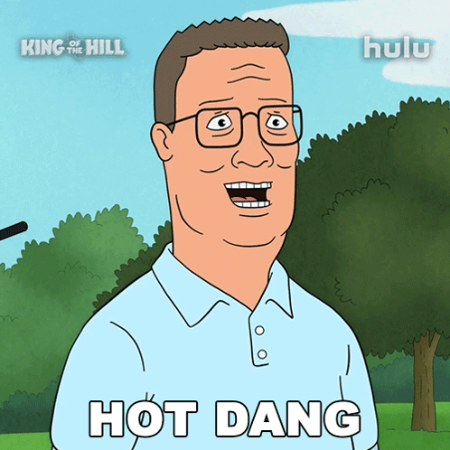 a cartoon of king of the hill with the words hot dang