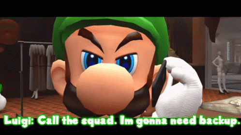 Luigi Calling Squad On Phone GIF