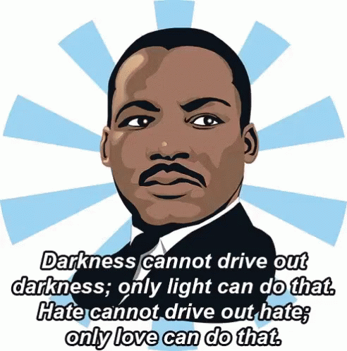 A Cartoon Of Martin Luther King Jr. With A Quote About Darkness GIF