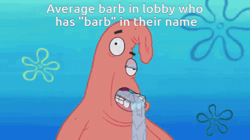 Patrick From SpongeBob Average Barb Lobby GIF