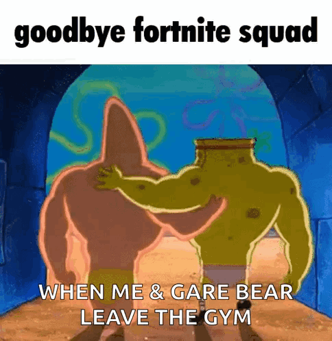 A Cartoon Of Patrick Star And Shrek Hugging Each Other GIF