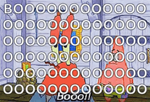 A Cartoon Of Patrick Star And Spongebob Saying Boo GIF