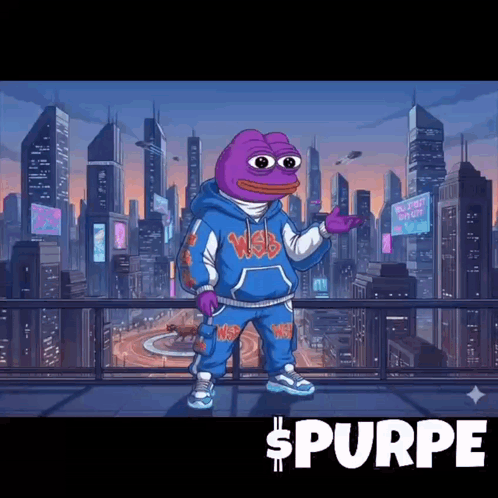 A Cartoon Of Pepe Wearing A Wsb Hoodie Standing On A Balcony GIF