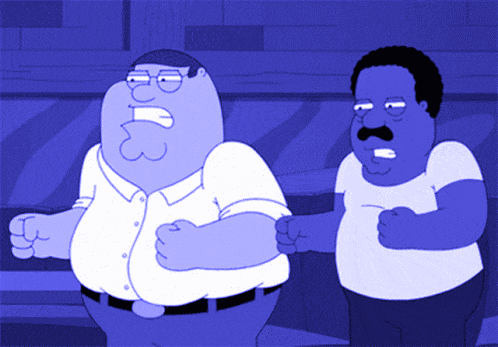 a cartoon of peter griffin and a cartoon of chico from family guy