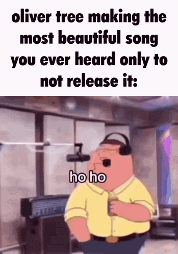 A Cartoon Of Peter Griffin Singing A Song About Oliver Tree Making The Most Beautiful Song GIF