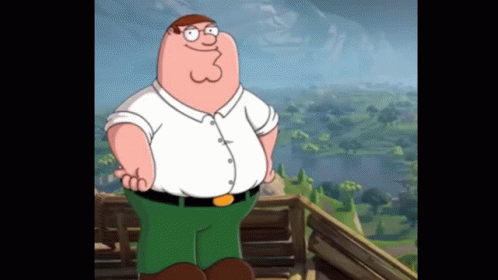 A Cartoon Of Peter Griffin Standing On A Balcony GIF