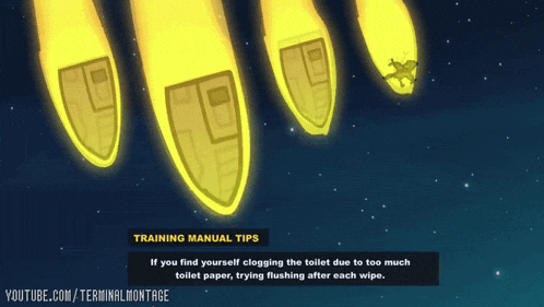A Cartoon Of Rockets With The Words Training Manual Tips GIF