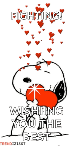 A Cartoon Of Snoopy Holding A Heart With The Words Wishing You The Best Written On It GIF