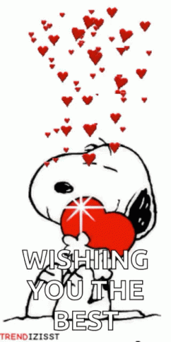 Snoopy Holding Heart Wishing You Best GIF