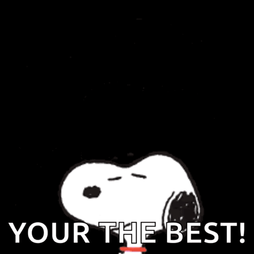 A Cartoon Of Snoopy With The Words Thanks Your The Best GIF