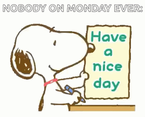 A Cartoon Of Snoopy Writing On A Piece Of Paper That Says " Have A Nice Day " GIF