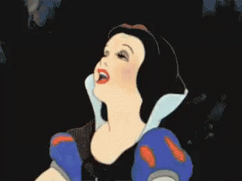 A Cartoon Of Snow White From Snow White And The Seven Dwarfs Singing GIF