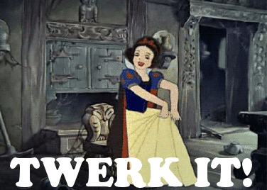 A Cartoon Of Snow White With The Words Twerk It Behind Her GIF