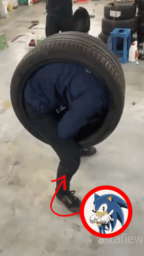 A Cartoon Of Sonic The Hedgehog Is On A Red Circle GIF