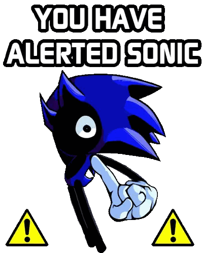 a cartoon of sonic the hedgehog with the words you have alerted sonic