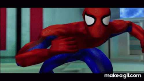 A Cartoon Of Spider-Man In A Video Game With The Website Make A Gif.com At The Bottom GIF