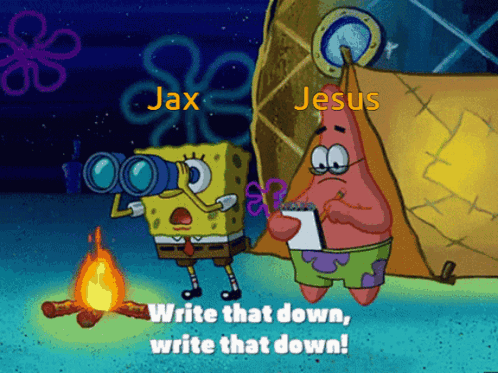 A Cartoon Of Spongebob And Patrick Standing Next To A Campfire With The Caption " Write That Down Write That Down " GIF