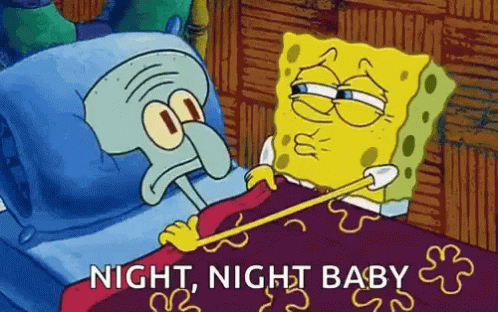 A Cartoon Of Spongebob And Squidward Laying In Bed Together . GIF