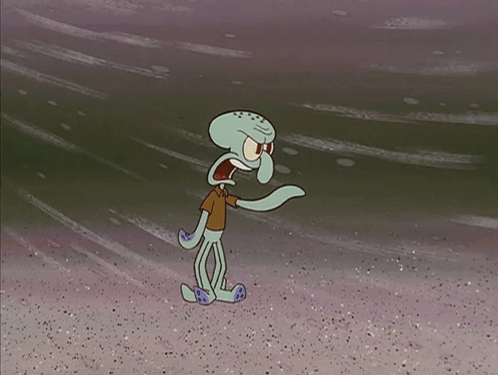 A Cartoon Of Spongebob Holding A Piece Of Paper Over Squidward GIF