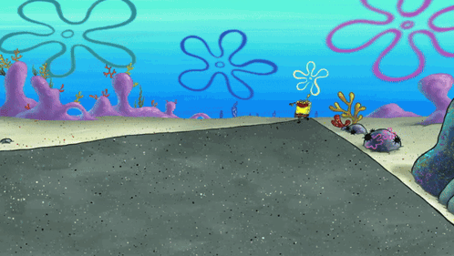 A Cartoon Of Spongebob In A Spongebob Squarepants Scene GIF