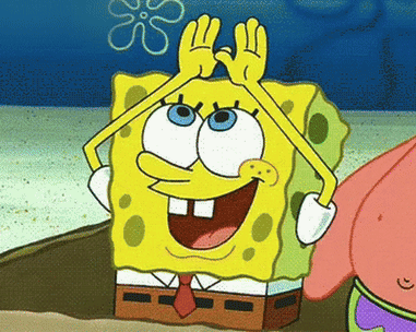 A Cartoon Of Spongebob Making A Funny Face With His Hands GIF