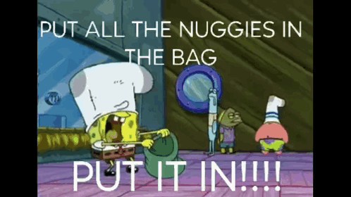 SpongeBob Putting Nuggies In Bag GIF