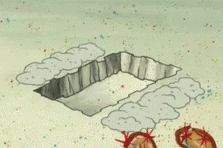 A Cartoon Of Spongebob Squarepants Holding A Hammer And A Box . GIF