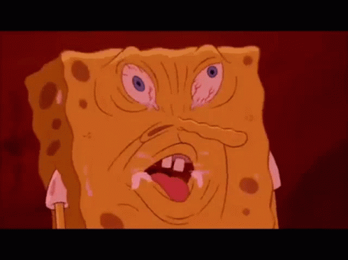 A Cartoon Of Spongebob Squarepants Making A Funny Face With His Tongue Hanging Out . GIF