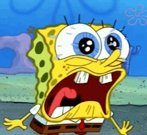 A Cartoon Of Spongebob Squarepants With His Mouth Wide Open GIF
