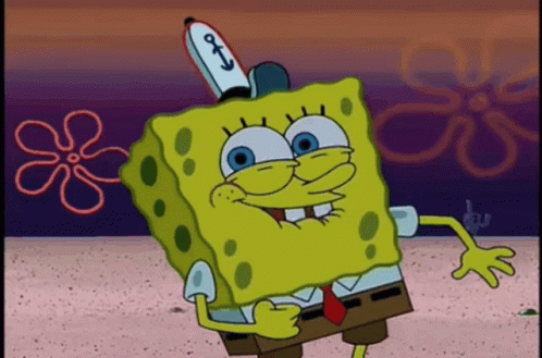 A Cartoon Of Spongebob Wearing A Captain 'S Hat With An Anchor On It GIF