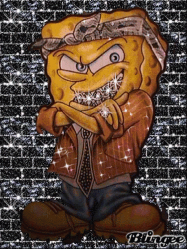 A Cartoon Of Spongebob Wearing A Hat And A Tie GIF