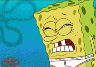 A Cartoon Of Spongebob Wearing A Pair Of Underwear With His Mouth Open GIF
