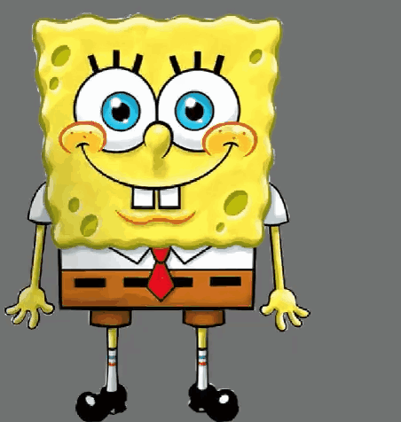 A Cartoon Of Spongebob Wearing A Tie And Shorts GIF