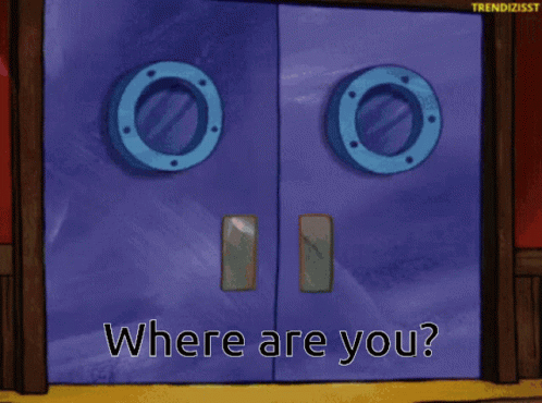 A Cartoon Of Spongebob Wearing Sunglasses And A Suit Asking " Where Are You " GIF