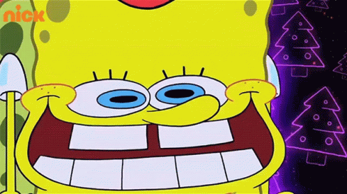 A Cartoon Of Spongebob With A Nick Logo On The Bottom GIF
