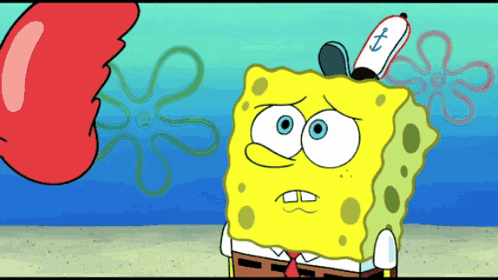 A Cartoon Of Spongebob With An Anchor Hat On GIF